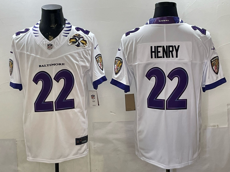 Men Baltimore Ravens #22 Henry white Nike 2026 NFL Jersey 0522002